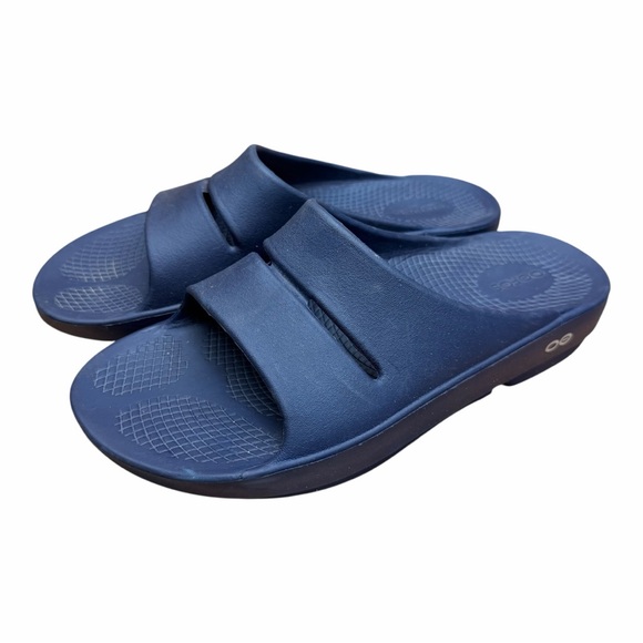 OOFOS Women size M8 W10 Navy Slide Comfort Sandals